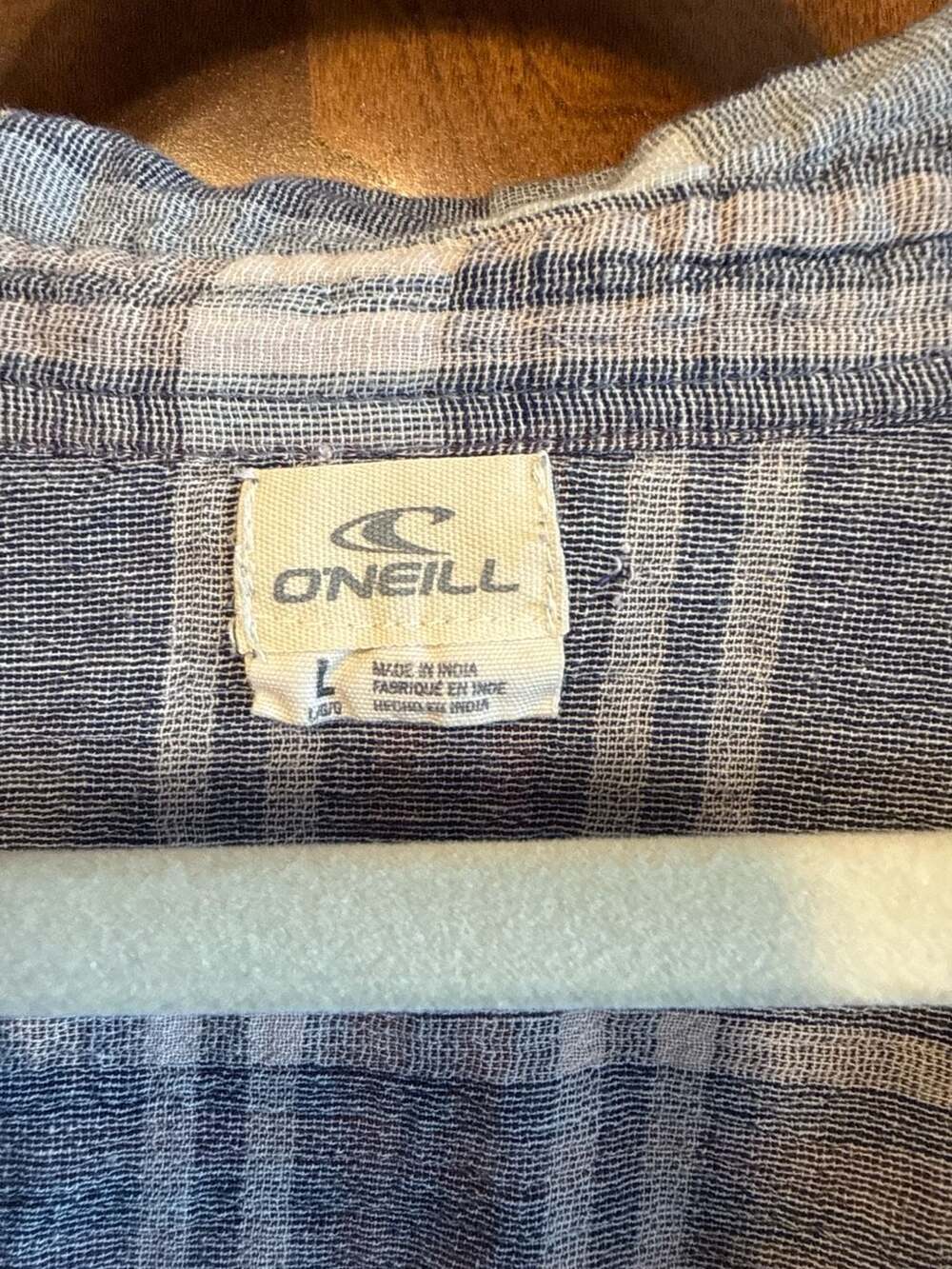 O'Neill Women's Arlow Blue Plaid Button-Up Long Sleeve Shirt Size Large - Picture 5 of 6